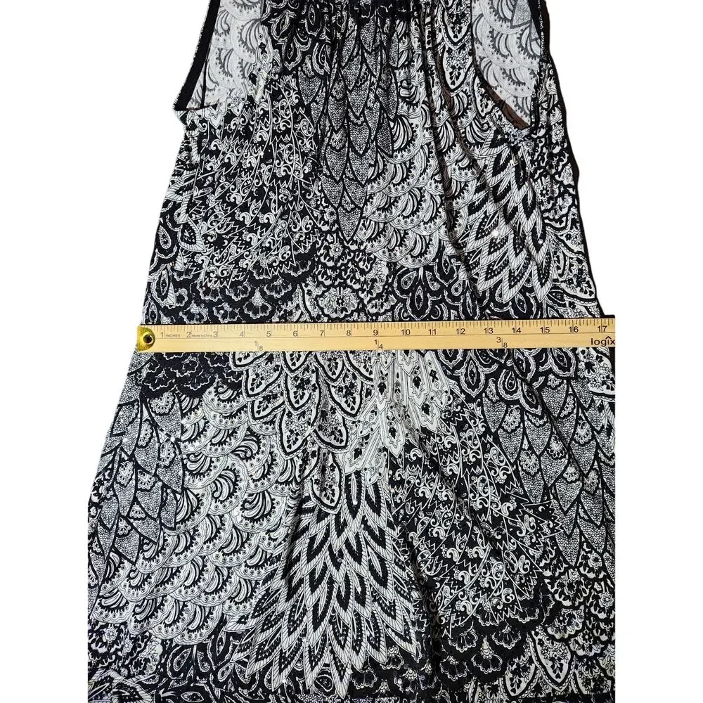 MSK Black & White Sequin Ruffle Hem Party Cocktail Dress Size M A1.11